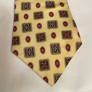 Tommy Hilfiger Mens tie DOUBLEPATTERN yellow‎ blue burgundy excellent condition